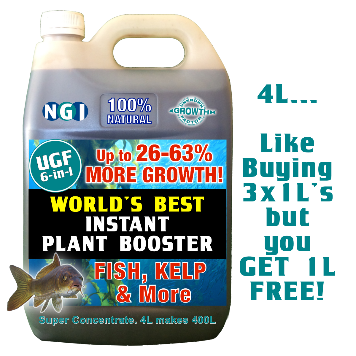 UGF SixinOne Plant Booster Four Liters Perfect for Highland Dahlias